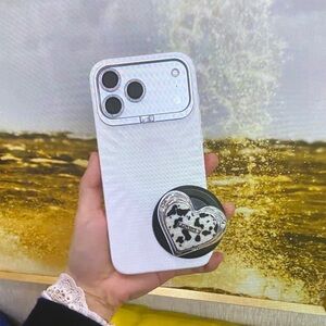 White Phone Case with Heart PopSocket